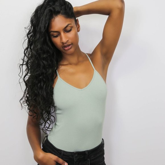 SAGE GREEN TIGHT BODYSUIT - Picture 2 of 4